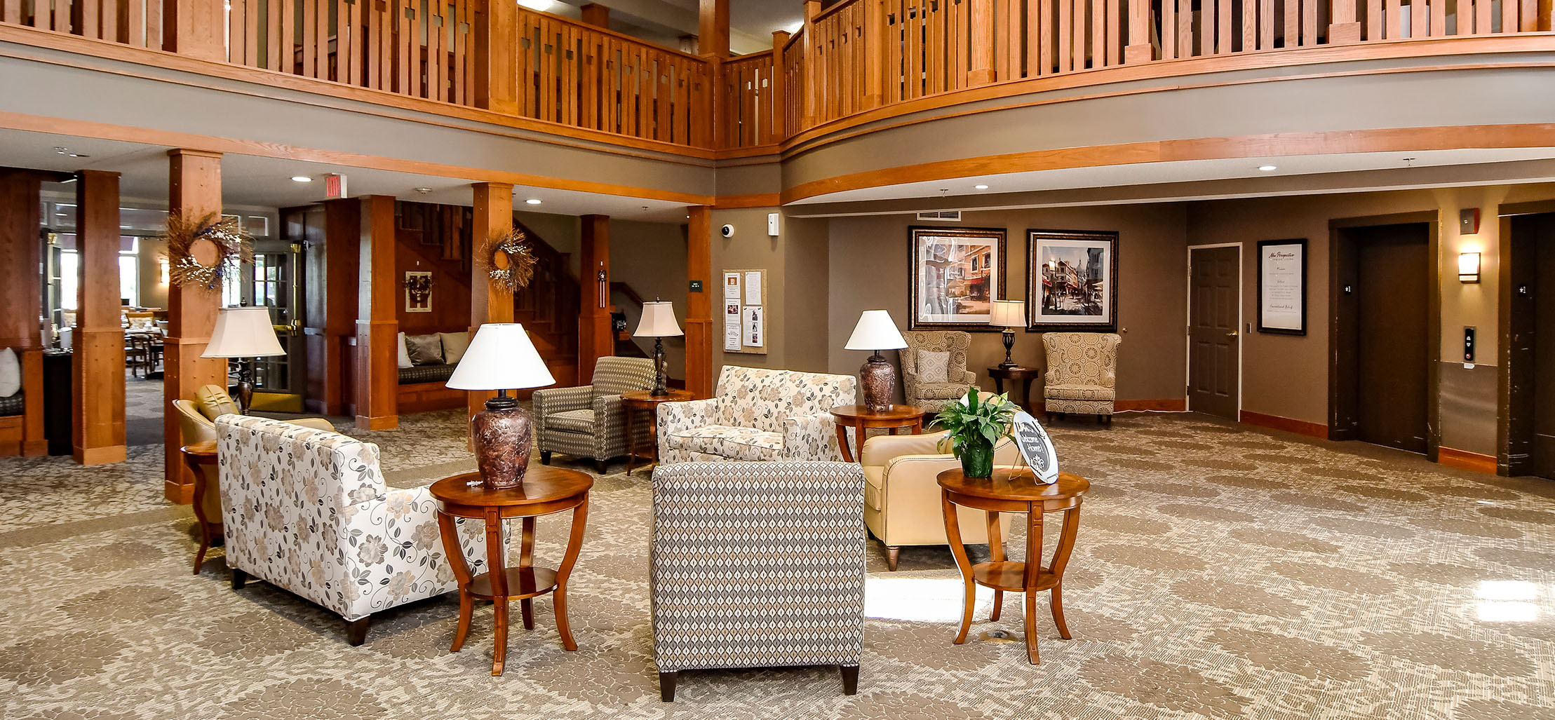 interior of Eagan facility with light wood trim work - New Perspective Careers Assisted Living Careers